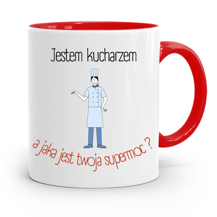 Kubek Czerwony Dla Kucharza Kucharki Supermoc? Z Nadrukiem Ze Zdjęciem