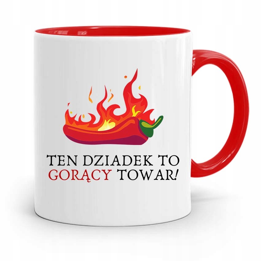 Kubek Czerwony Dla Dziadka Dziadek Gorący Towar Z Nadrukiem Ze Zdjęciem