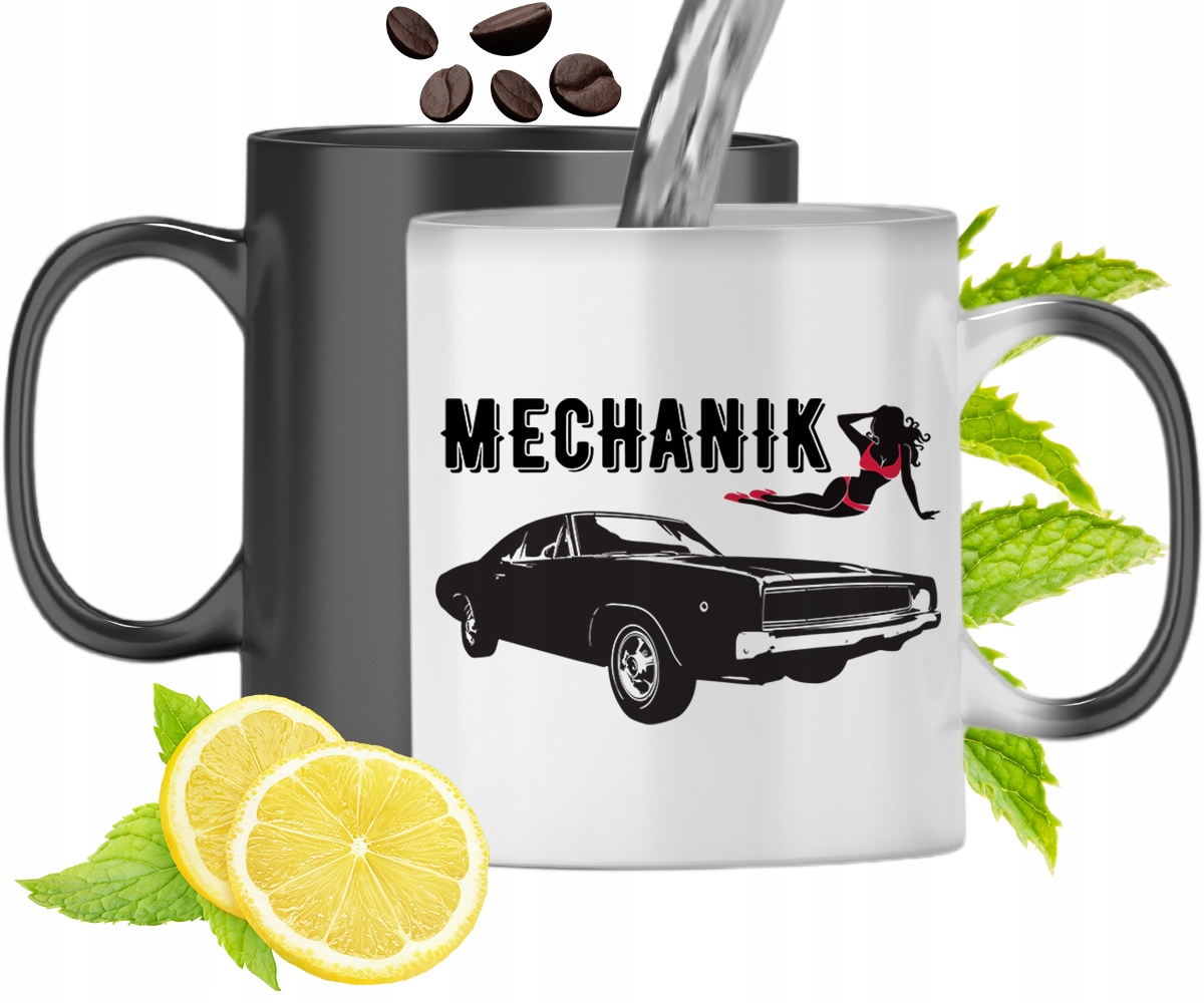 Kubek Magiczny Dla Mechanika Zmieniający Kolor Z Nadrukiem Ze Zdjęciem