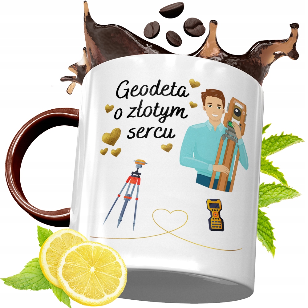 Kubek Bordowy Dla Geodety Na Urodziny Prezent Z Nadrukiem Ze Zdjęciem