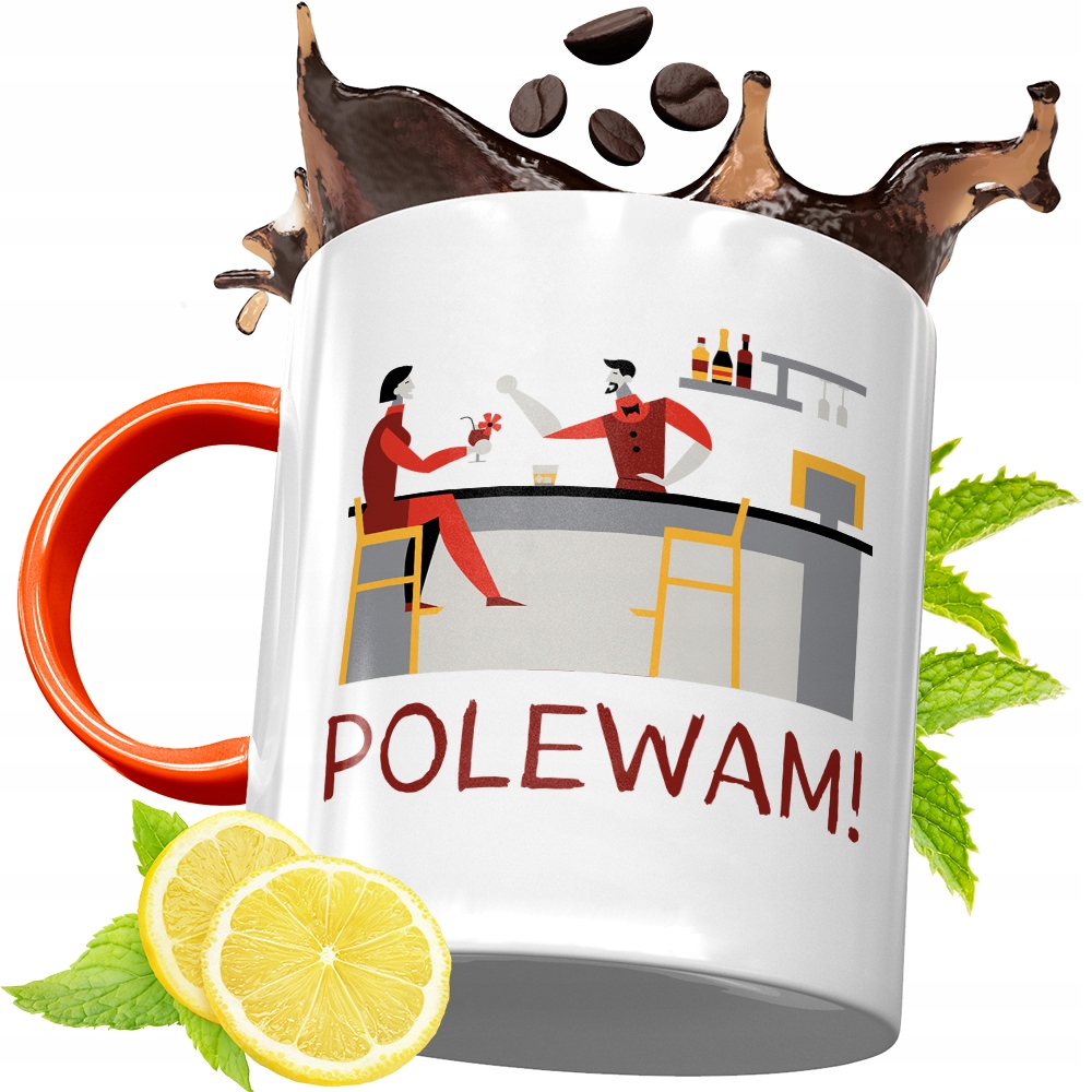 Kubek Pomarańczowy Dla Barmana Prezent Z Nadrukiem Ze Zdjęciem