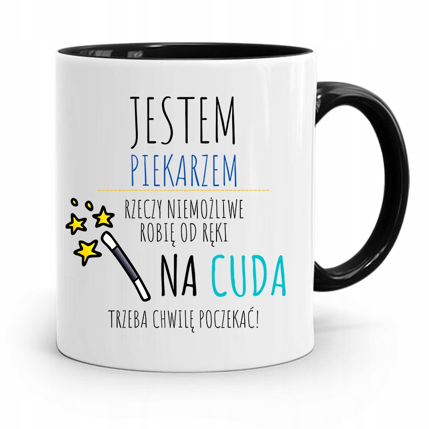 Kubek Czarny Prezent Dla Piekarza Jestem Piekarzem Z Nadrukiem Ze Zdjęciem