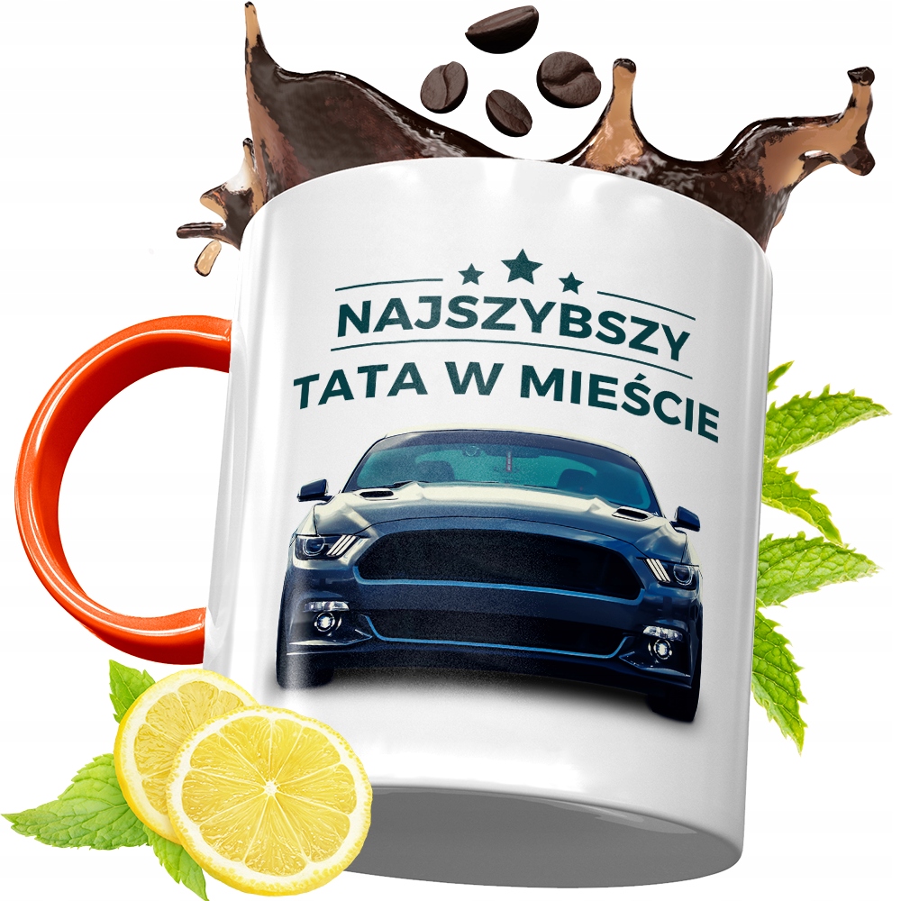 Kubek Pomarańczowy Dla Taty Dzień Taty Prezent Z Nadrukiem Ze Zdjęciem