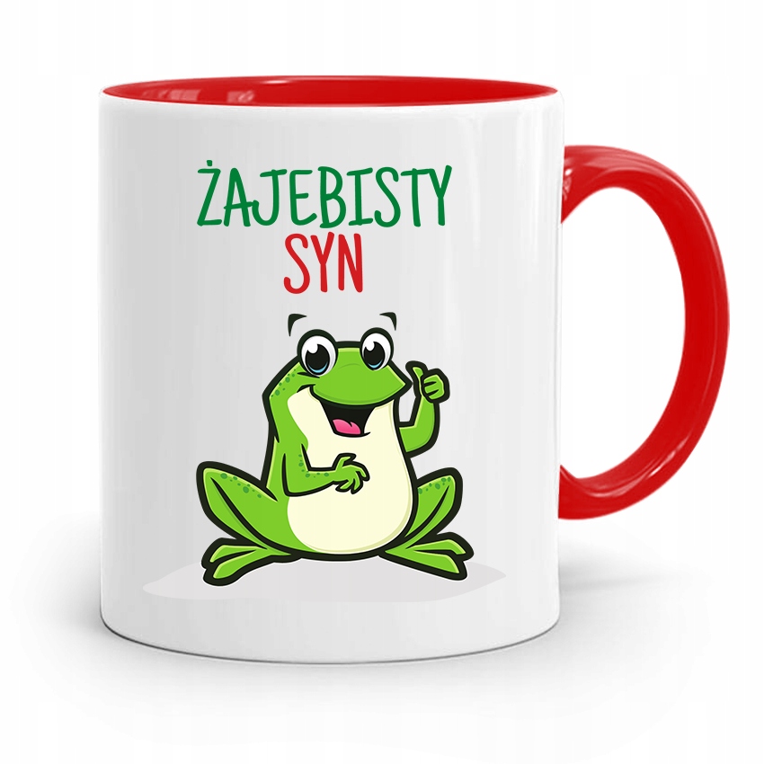 Kubek Czerwony Prezent Dla Syna Żajebisty Syn Z Nadrukiem Ze Zdjęciem