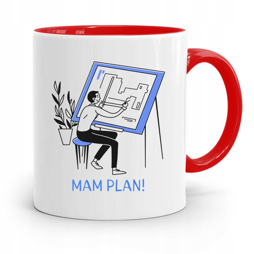 Kubek Czerwony Architekta Mam Plan Prezent Z Nadrukiem Ze Zdjęciem