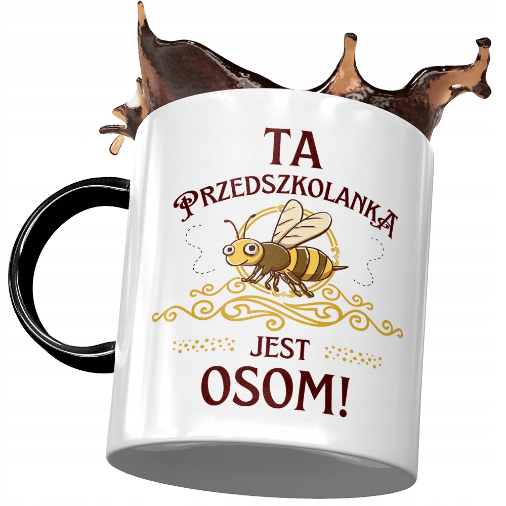 Kubek Czarny Dla Przedszkolanki Jest Osom Kubek Z Nadrukiem Ze Zdjęciem