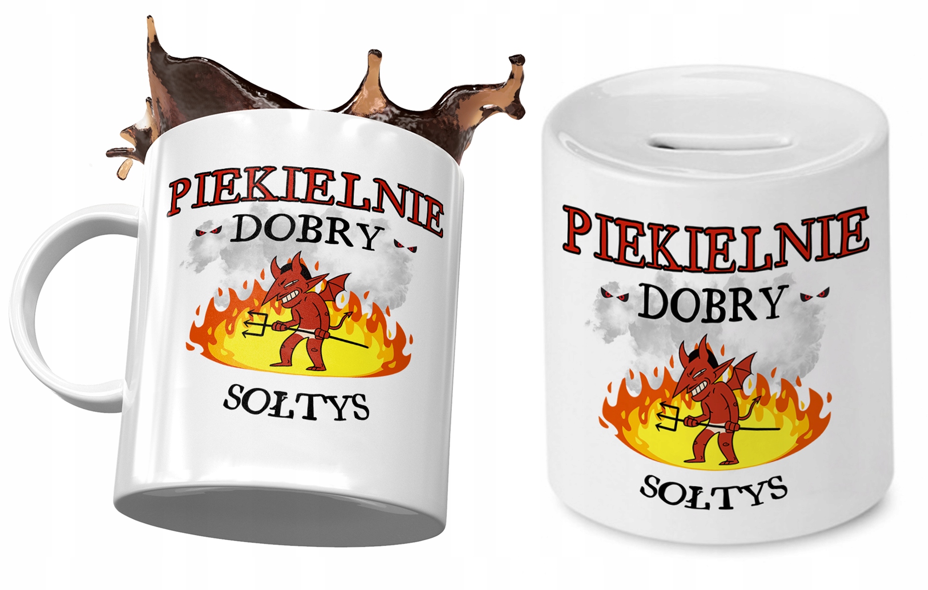 Dla Sołtysa Zestaw Kubek + Skarbonka Na Prezent Z Nadrukiem Ze Zdjęciem