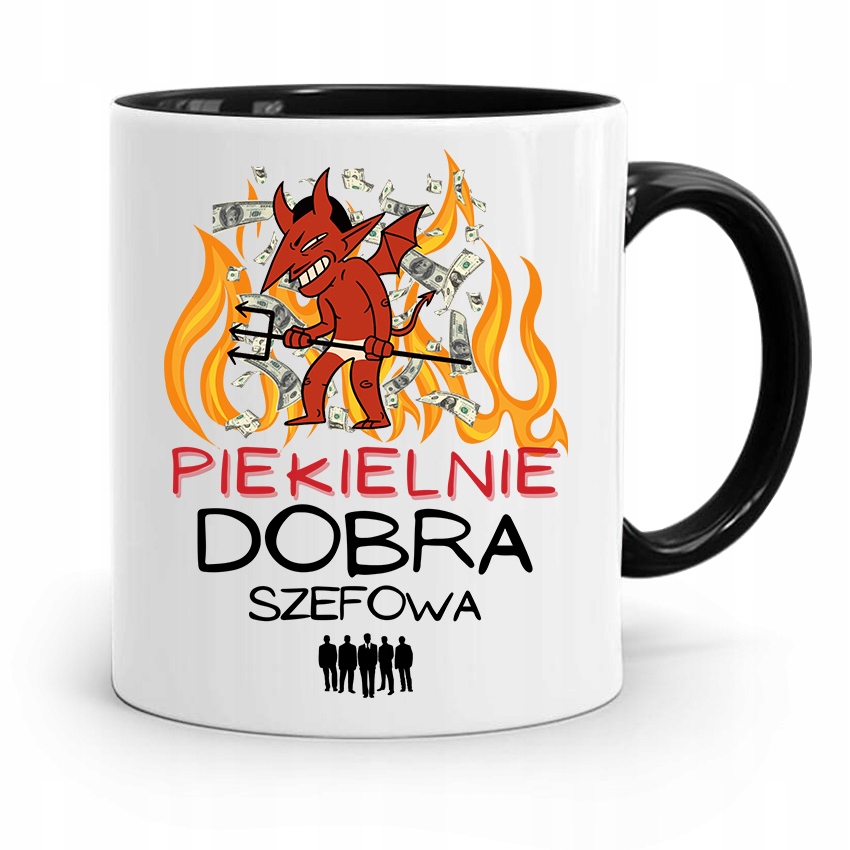 Kubek Czarny Prezent Piekielnie Dobra Szefowa Z Nadrukiem Ze Zdjęciem