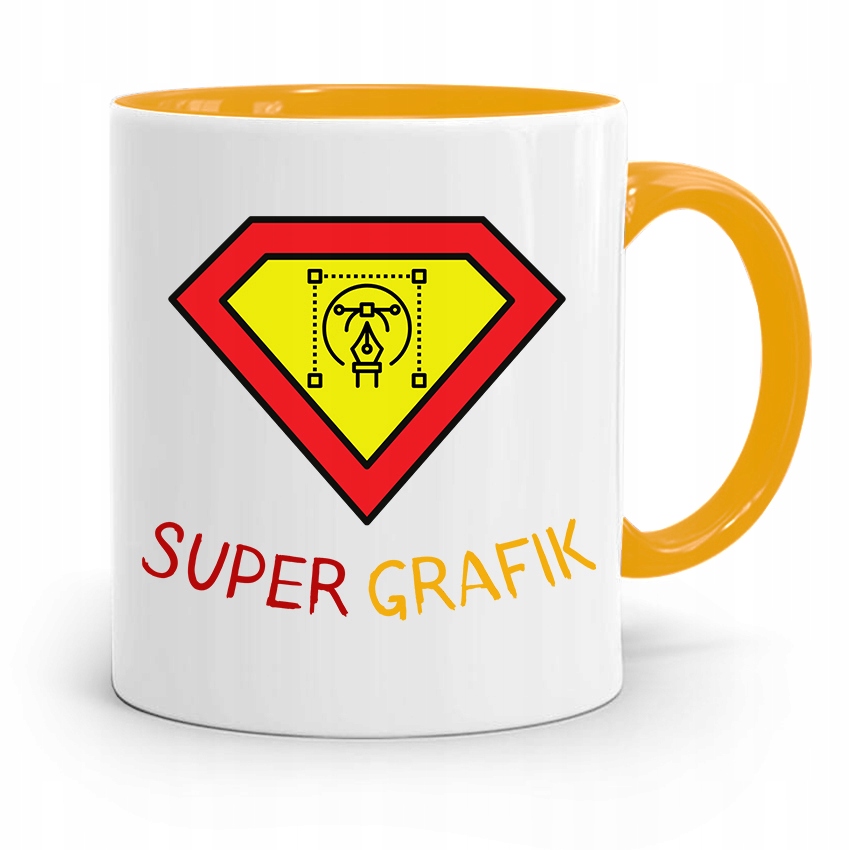 Kubek Żółty Prezent Urodzinowy Dla Super Grafika Z Nadrukiem Ze Zdjęciem