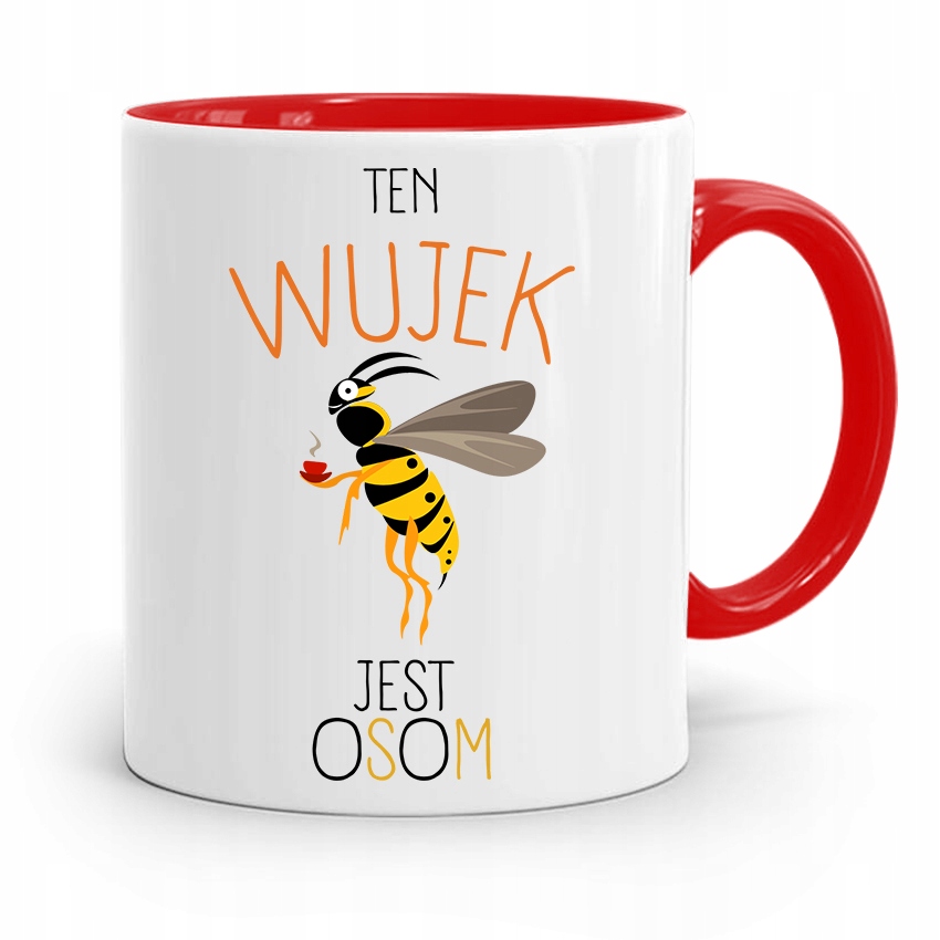 Kubek Czerwony Dla Wujka Ten Wujek Jest Osom Z Nadrukiem Ze Zdjęciem