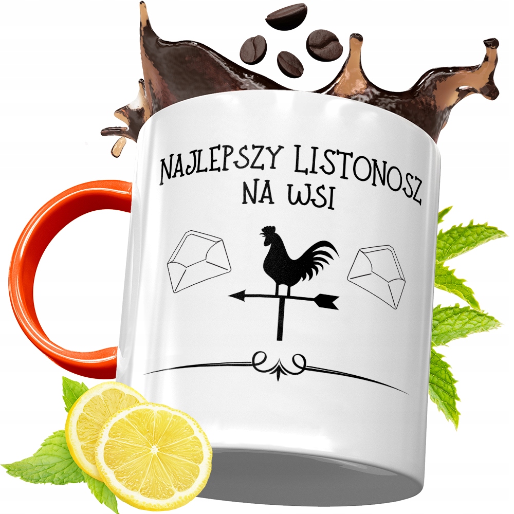 Kubek Pomarańczowy Dla Listonosza Prezent Z Nadrukiem Ze Zdjęciem