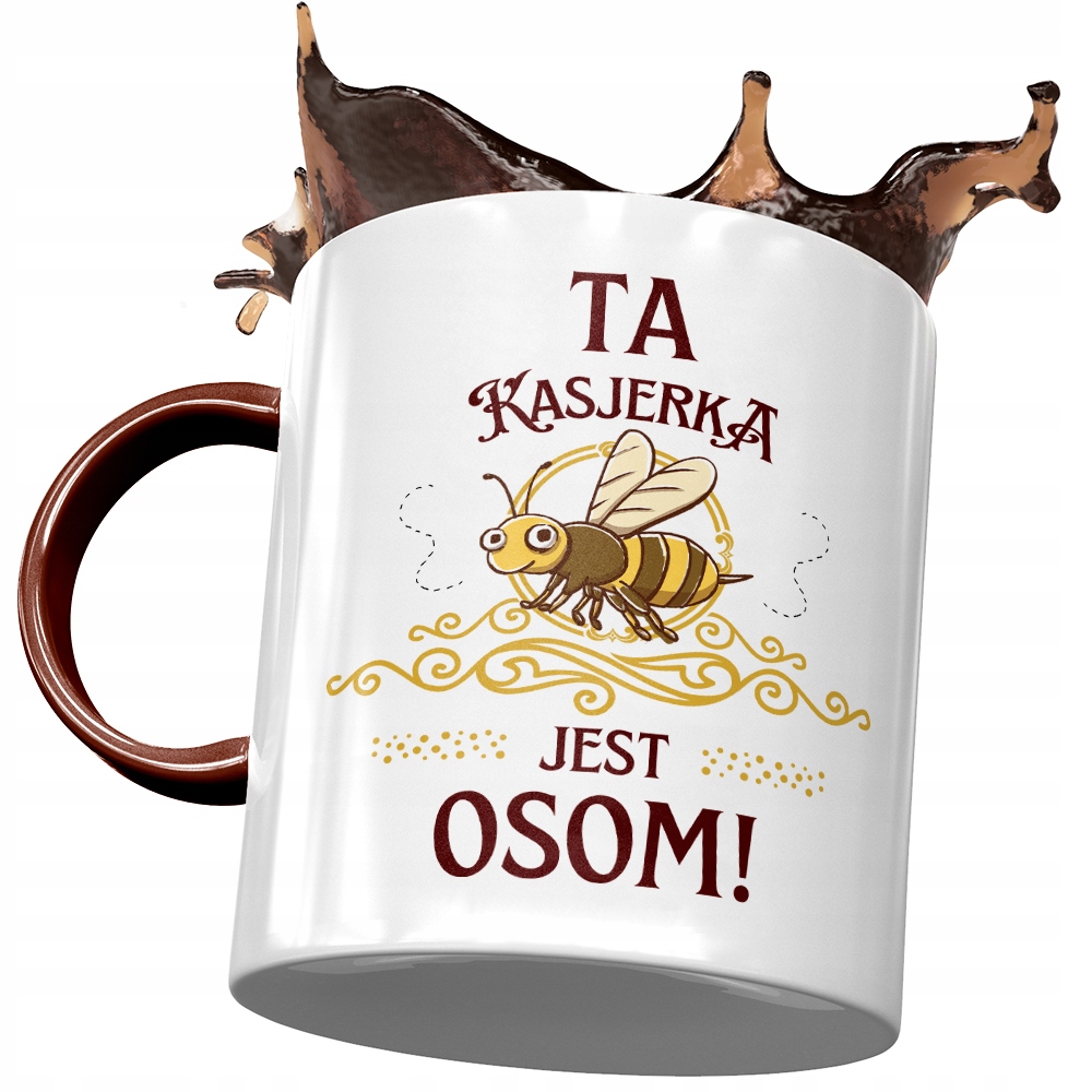 Kubek Bordowy Dla Kasjerki Ta Kasjerka Jest Osom Z Nadrukiem Ze Zdjęciem