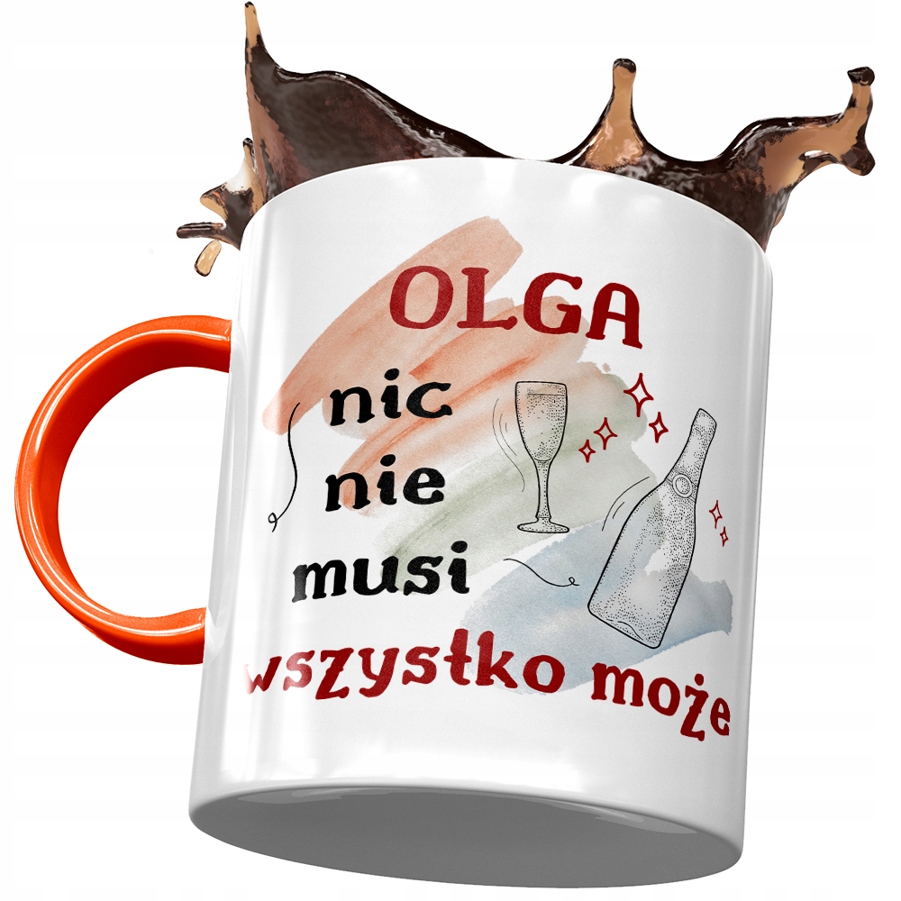 Kubek Pomarańczowy Dla Olgi Koleżanki Żony Prezent Z Nadrukiem Ze Zdjęciem