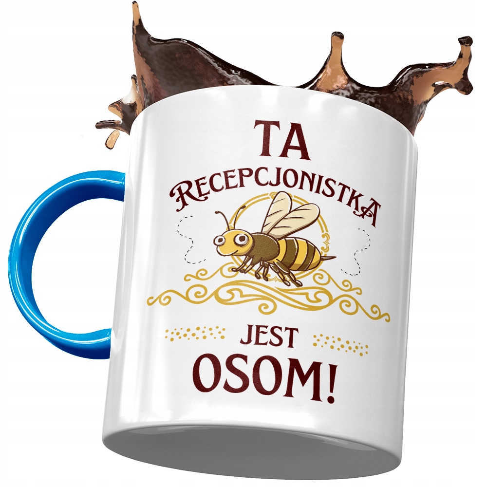 Kubek Błękitny Dla Recepcjonistki Jest Osom Z Nadrukiem Ze Zdjęciem