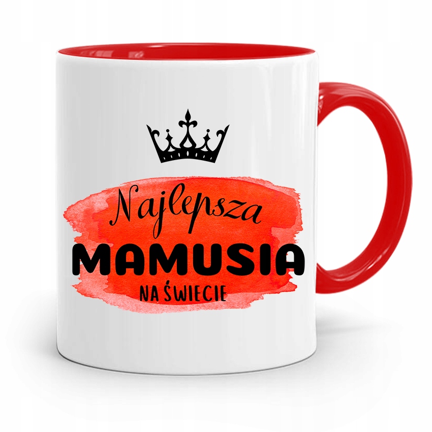 Kubek Czerwony Dla Najlepszej Mamy Na Świecie Z Nadrukiem Ze Zdjęciem