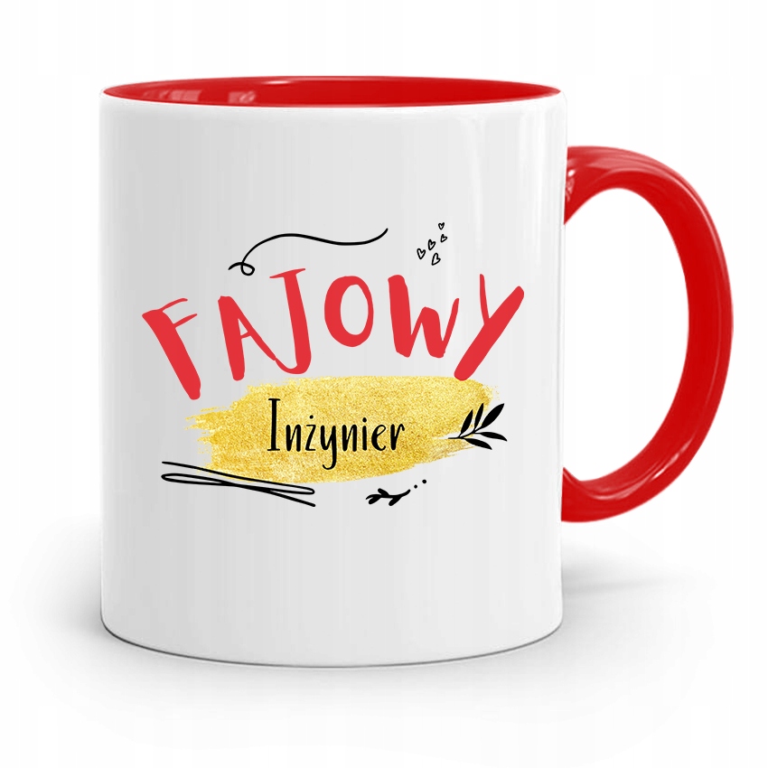 Dla Inżyniera Kubek Czerwony Prezent Z Nadrukiem Ze Zdjęciem