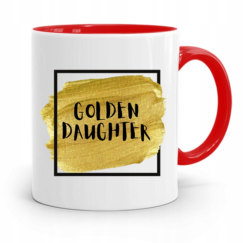 Kubek Czerwony Prezent Dla Córki Golden Daughter Z Nadrukiem Ze Zdjęciem