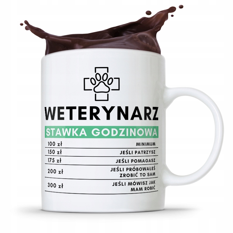 Kubek Dla Weterynarza Weterynarz Stawka Godzinowa Z Nadrukiem Ze Zdjęciem