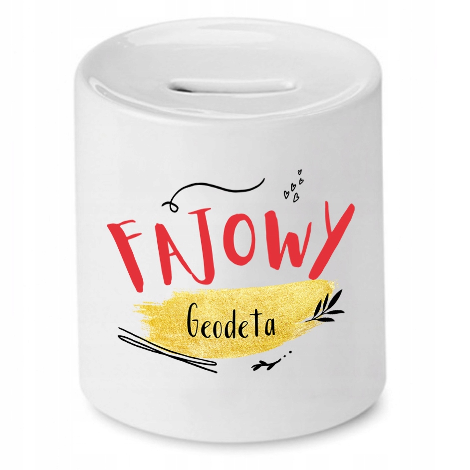 Skarbonka Dla Geodety Fajowy Geodeta Prezent Z Nadrukiem Ze Zdjęciem