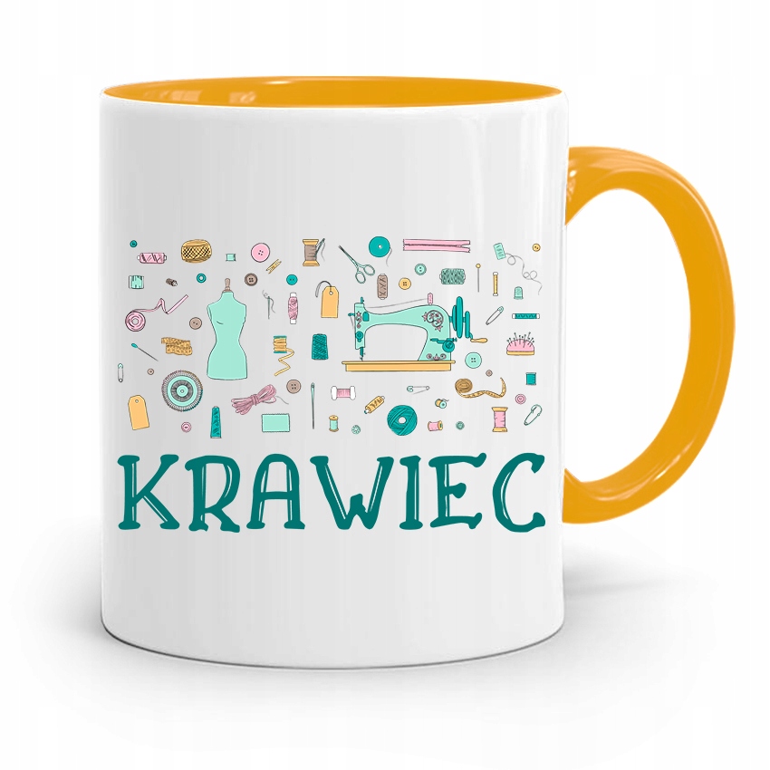 Kubek Żółty Dla Krawca Krawiec Prezent Z Nadrukiem Ze Zdjęciem