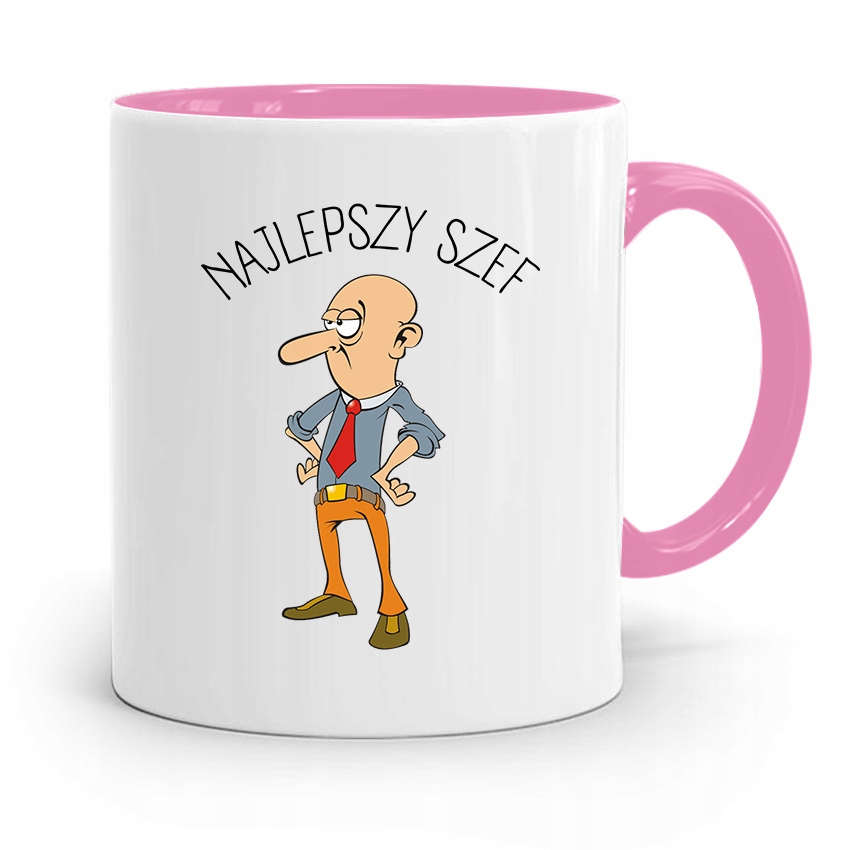 Kubek Różowy Prezent Dla Szefa Najlepszy Szef Z Nadrukiem Ze Zdjęciem