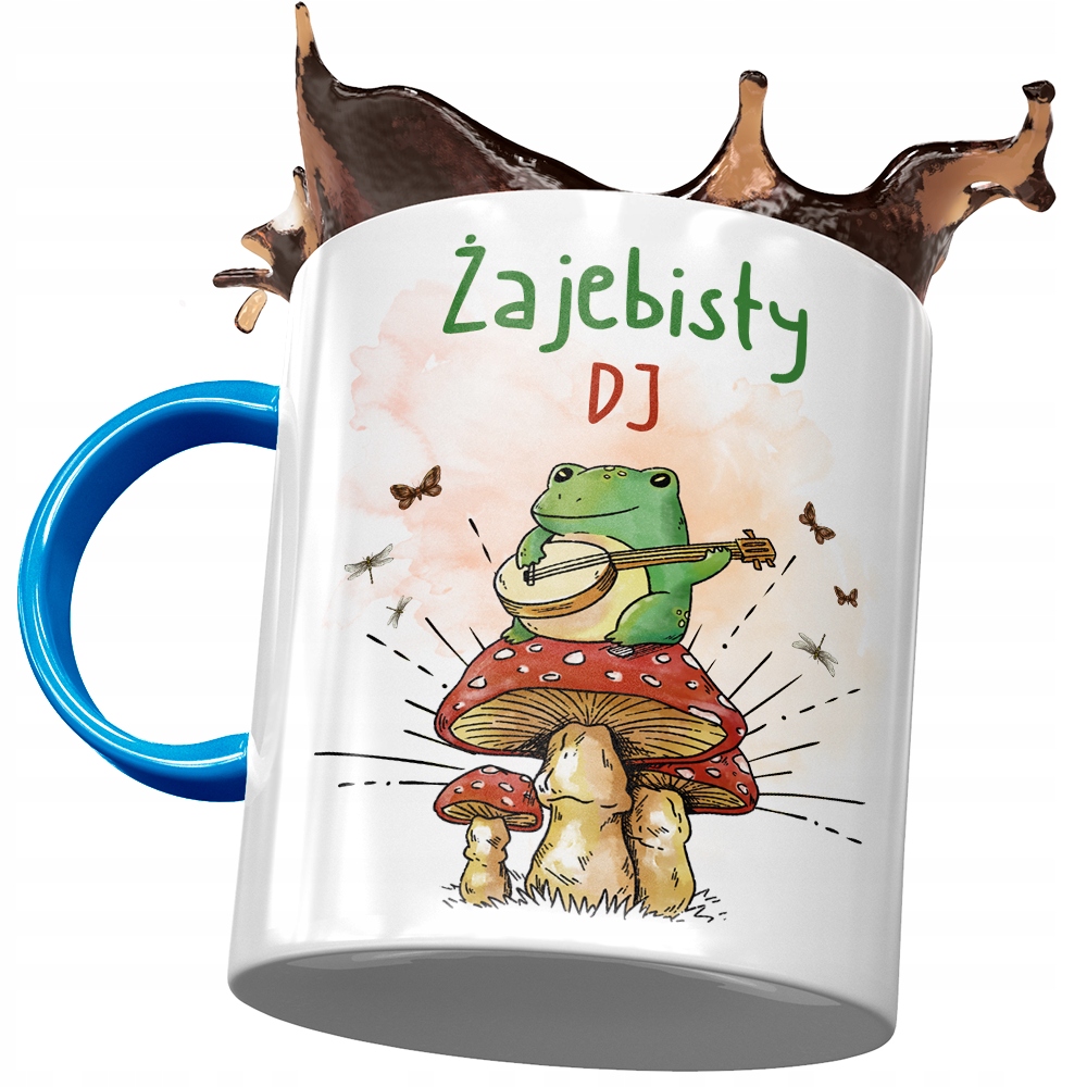 Kubek Błękitny Dla Dja Żajebisty Dj Prezent Z Nadrukiem Ze Zdjęciem