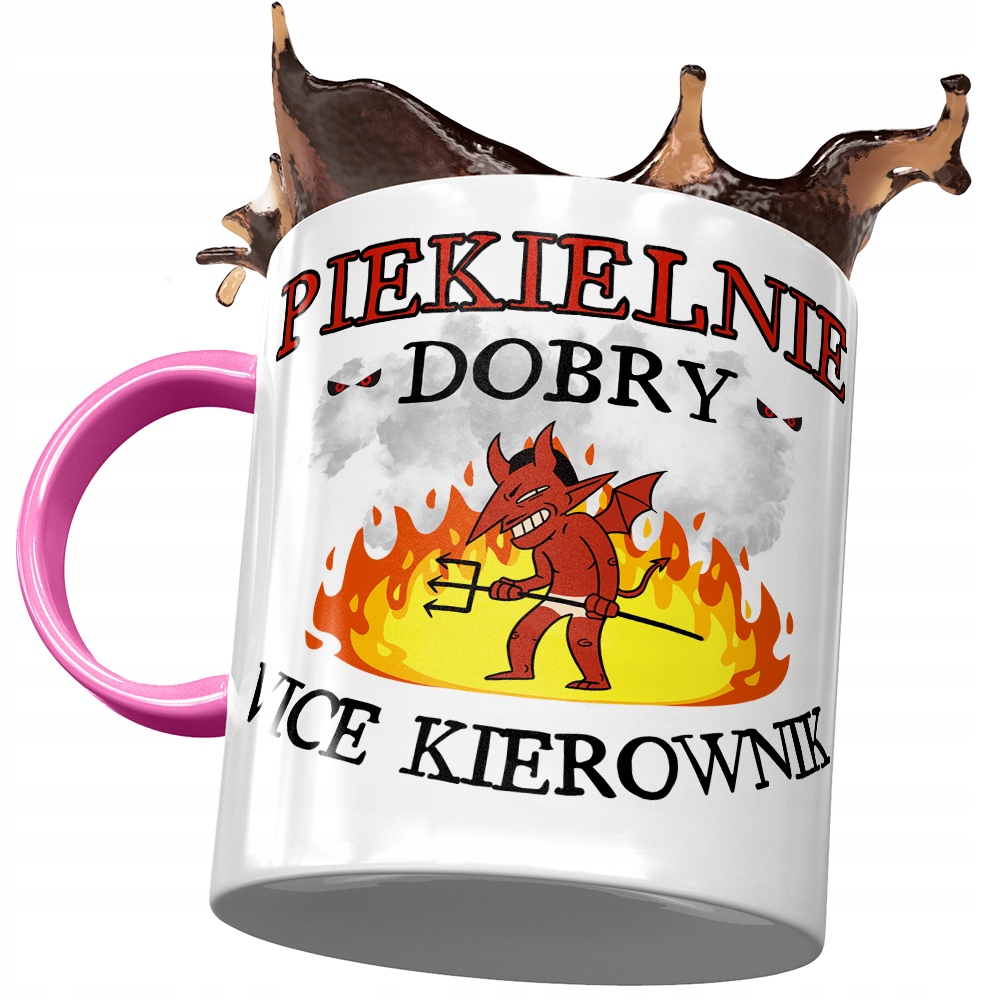 Kubek Różowy Dla Vice Kierownika Piekielnie Dobry Z Nadrukiem Ze Zdjęciem