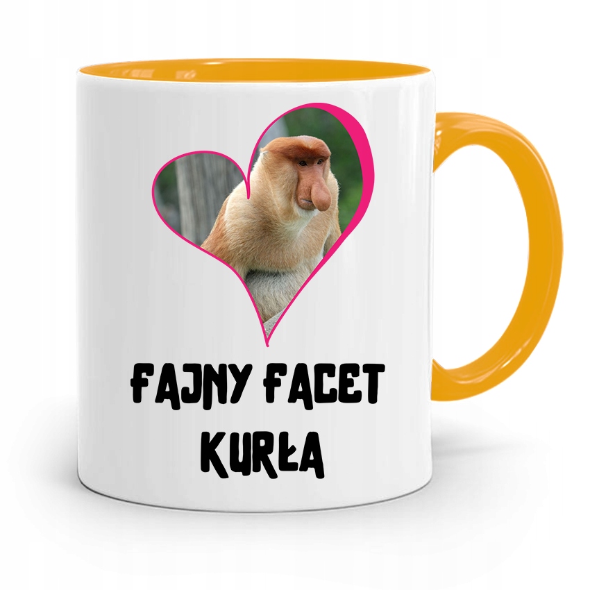 Kubek Żółty Dla Chłopaka Fajny Facet Z Nadrukiem Ze Zdjęciem