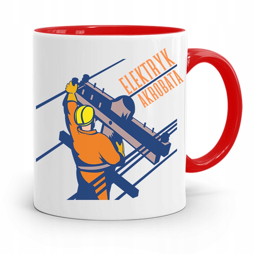 Kubek Czerwony Elektryka Elektryka Prad Nie Tyka Z Nadrukiem Ze Zdjęciem