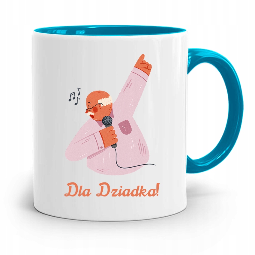 Kubek Błękitny Dzień Dziadka Prezent Dla Dziadka Z Nadrukiem Ze Zdjęciem