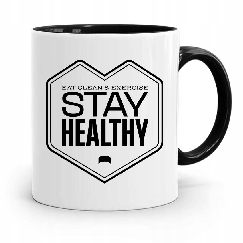 Kubek Czarny Dla Doktora Lekarza Stay Health Z Nadrukiem Ze Zdjęciem