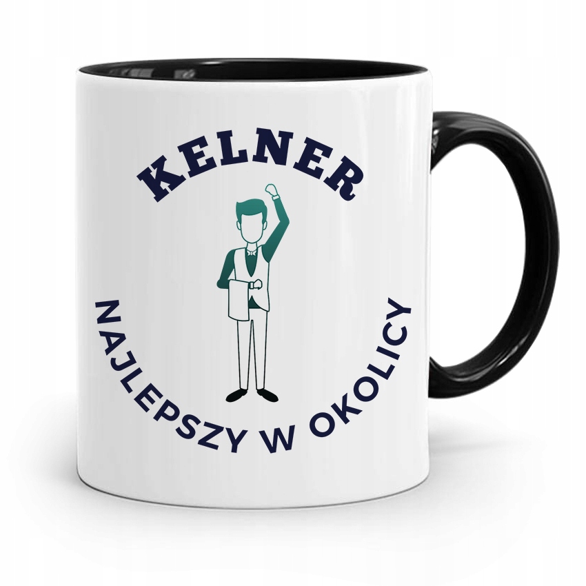 Dla Kelnera Kubek Czarny Najlepszy W Okolicy Z Nadrukiem Ze Zdjęciem