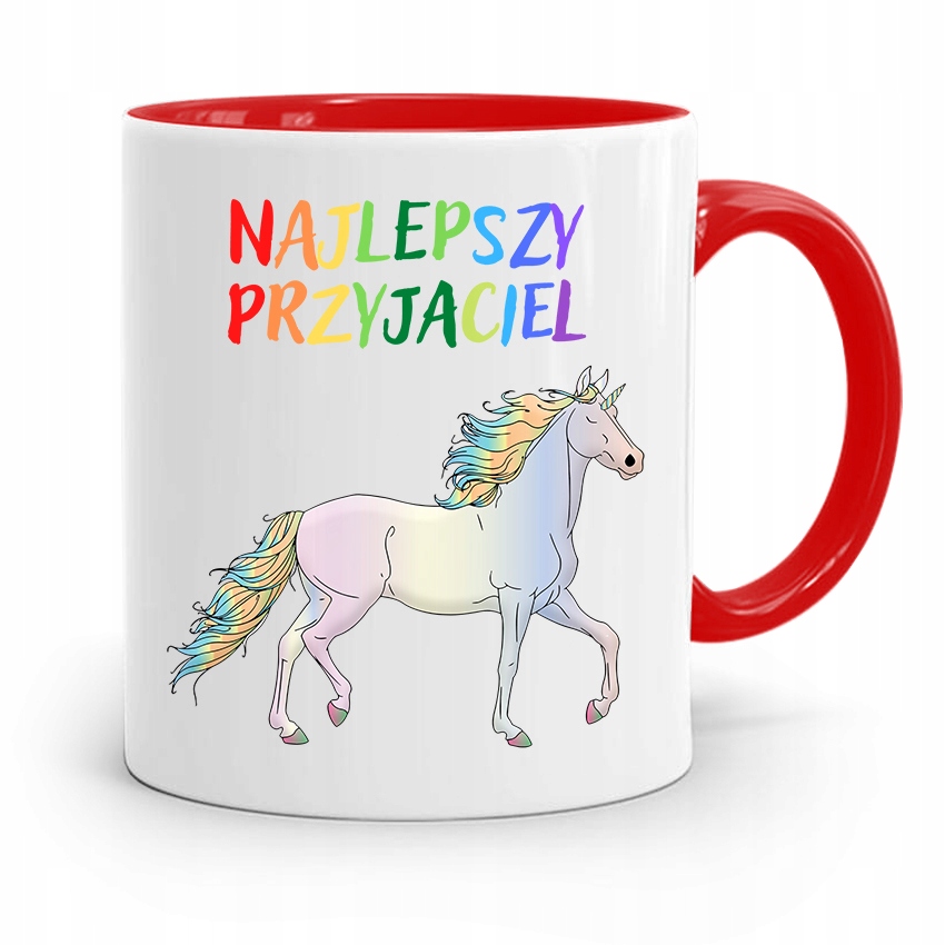 Kubek Czerwony Dla Dzieci Najlepszy Przyjaciel Z Nadrukiem Ze Zdjęciem