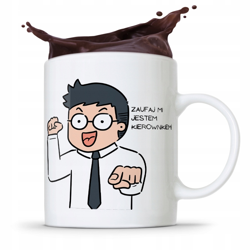 Kubek Prezent Dla Kierownika Zaufaj Mi! Z Nadrukiem Ze Zdjęciem