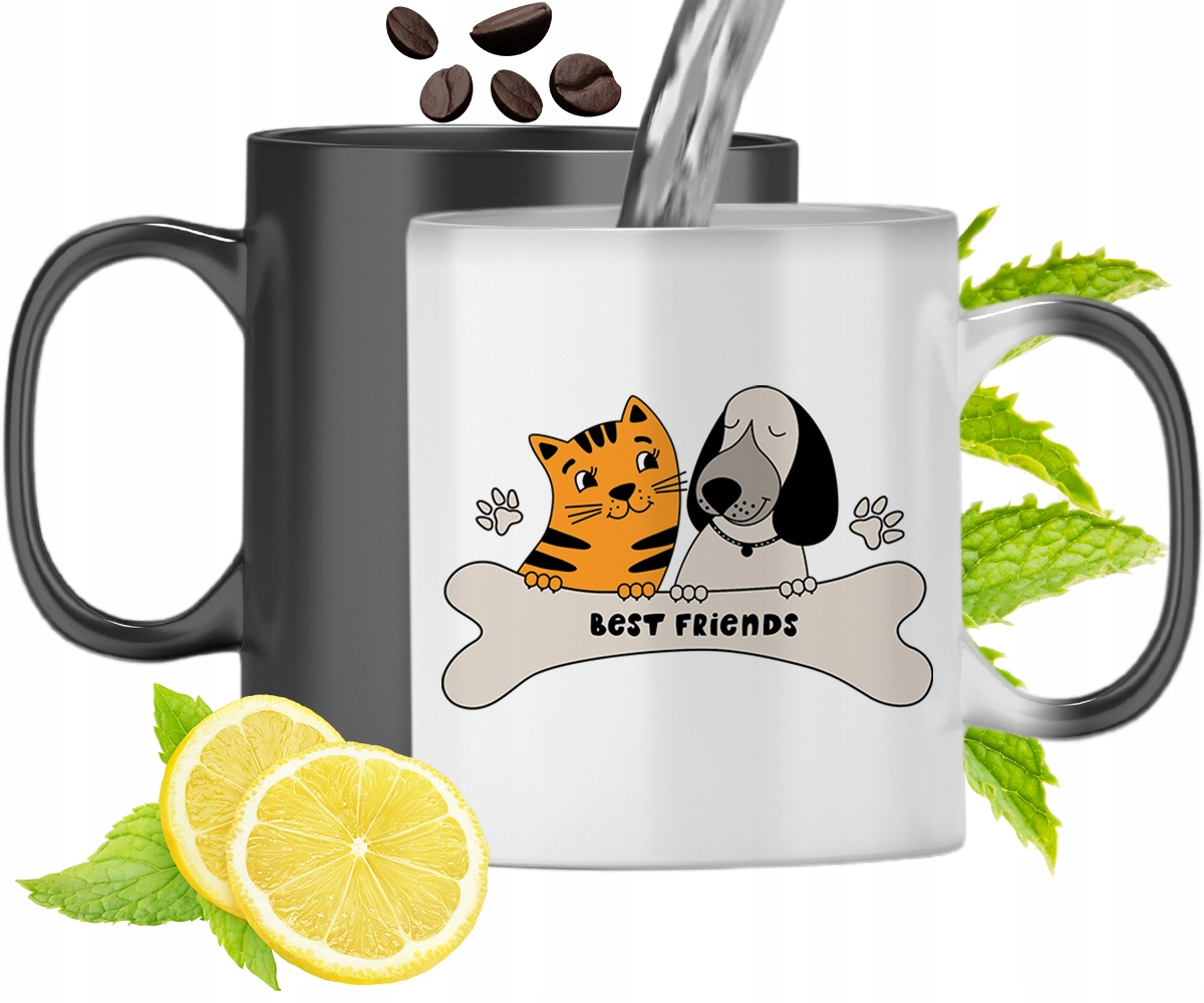 Kubek Magiczny Dla Przyjaciela Zmieniający Kolor Z Nadrukiem Ze Zdjęciem