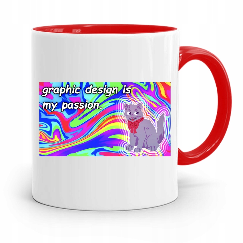 Kubek Czerwony Dla Grafika Graphic Is My Passion Z Nadrukiem Ze Zdjęciem