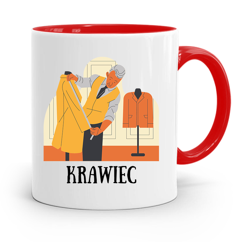 Kubek Czerwony Krawca Krawcowej Krawiec Prezent Z Nadrukiem Ze Zdjęciem