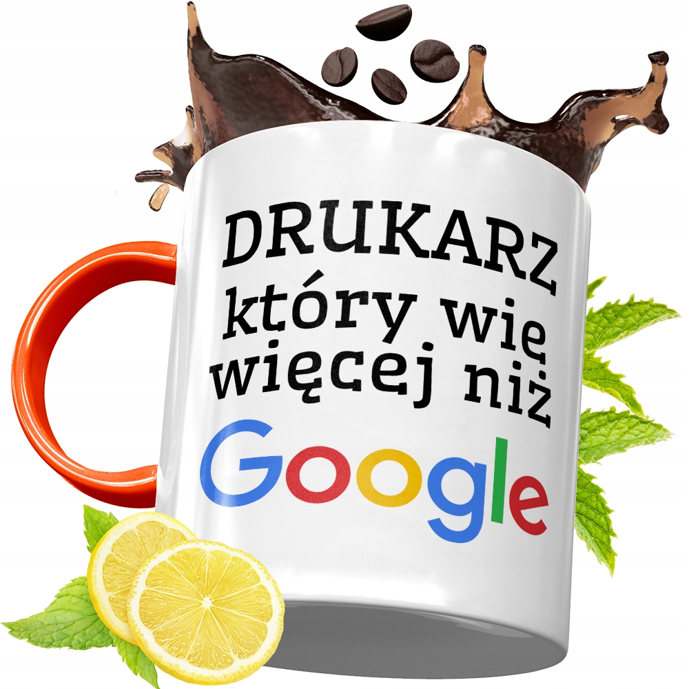 Kubek Pomarańczowy Dla Drukarza Prezent Z Nadrukiem Ze Zdjęciem