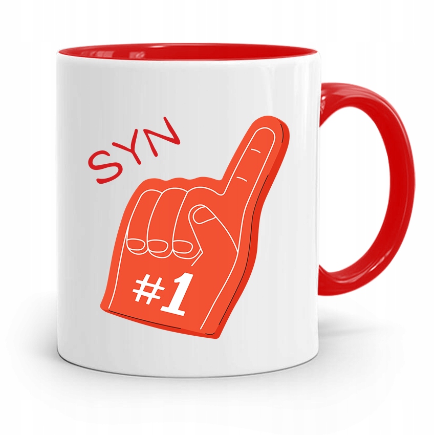 Kubek Czerwony Prezent Dla Syna Syn Numer Jeden Z Nadrukiem Ze Zdjęciem