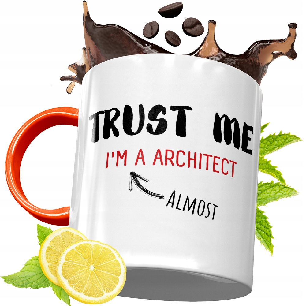 Kubek Pomarańczowy Dla Architekta Prezent Z Nadrukiem Ze Zdjęciem