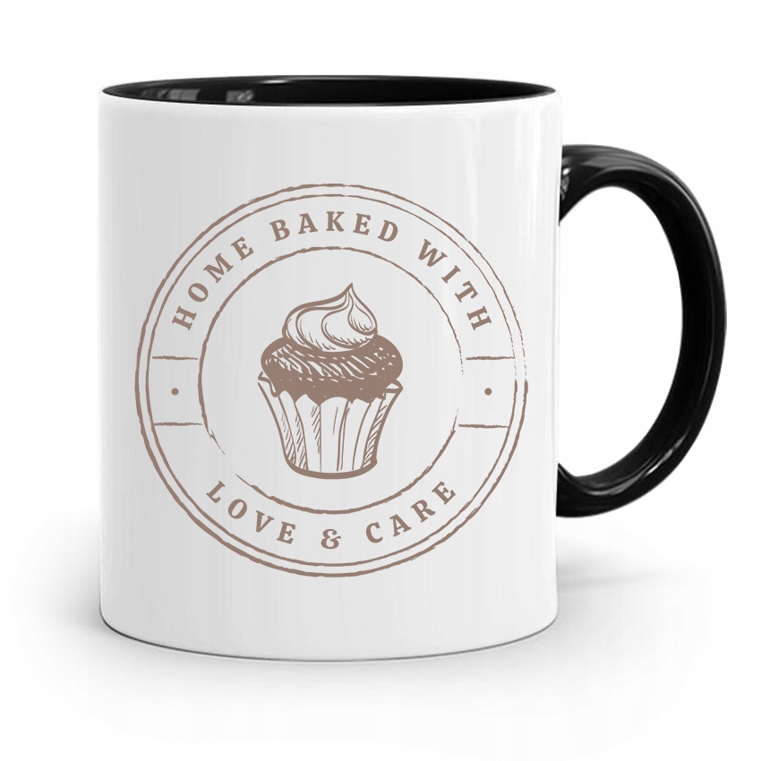 Kubek Czarny Prezent Dla Piekarza Home Baked Z Nadrukiem Ze Zdjęciem