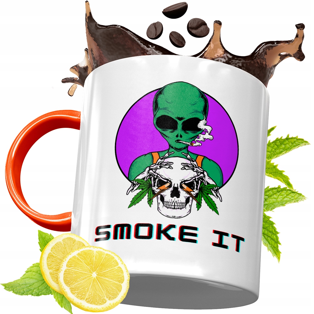 Kubek Pomarańczowy Dla Palacza Prezent Z Nadrukiem Ze Zdjęciem