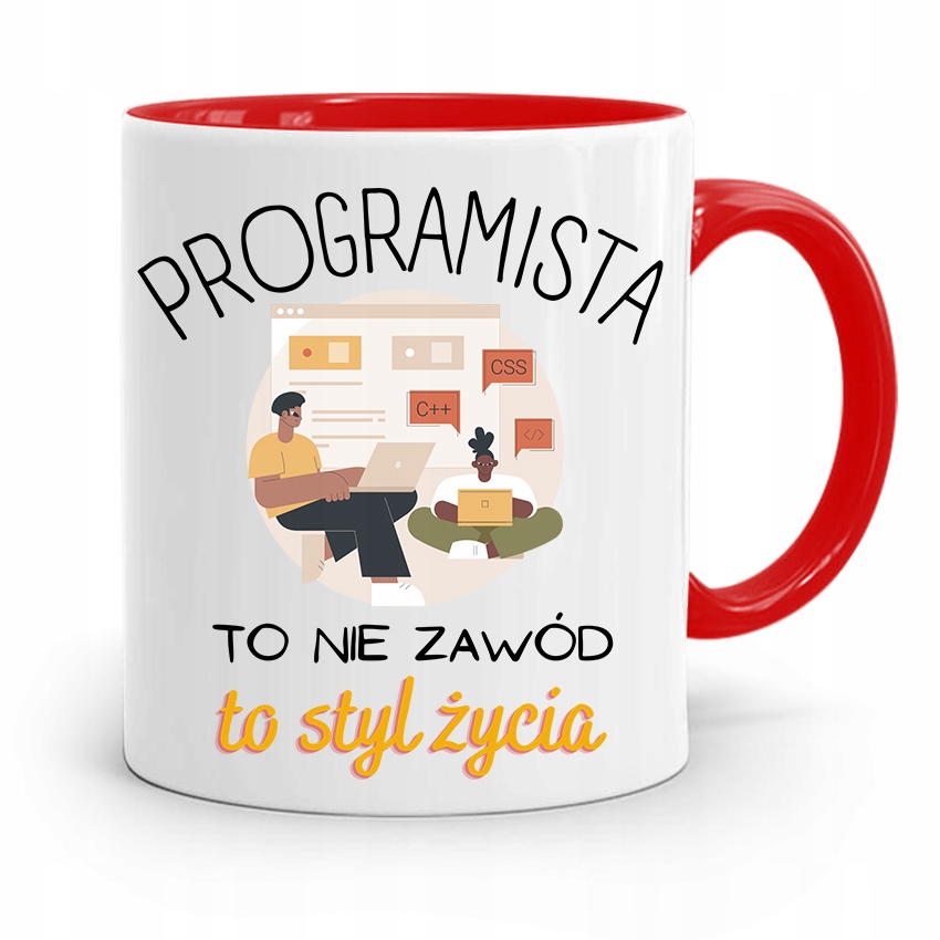 Kubek Czerwony Informatyka Programisty Prezent Z Nadrukiem Ze Zdjęciem