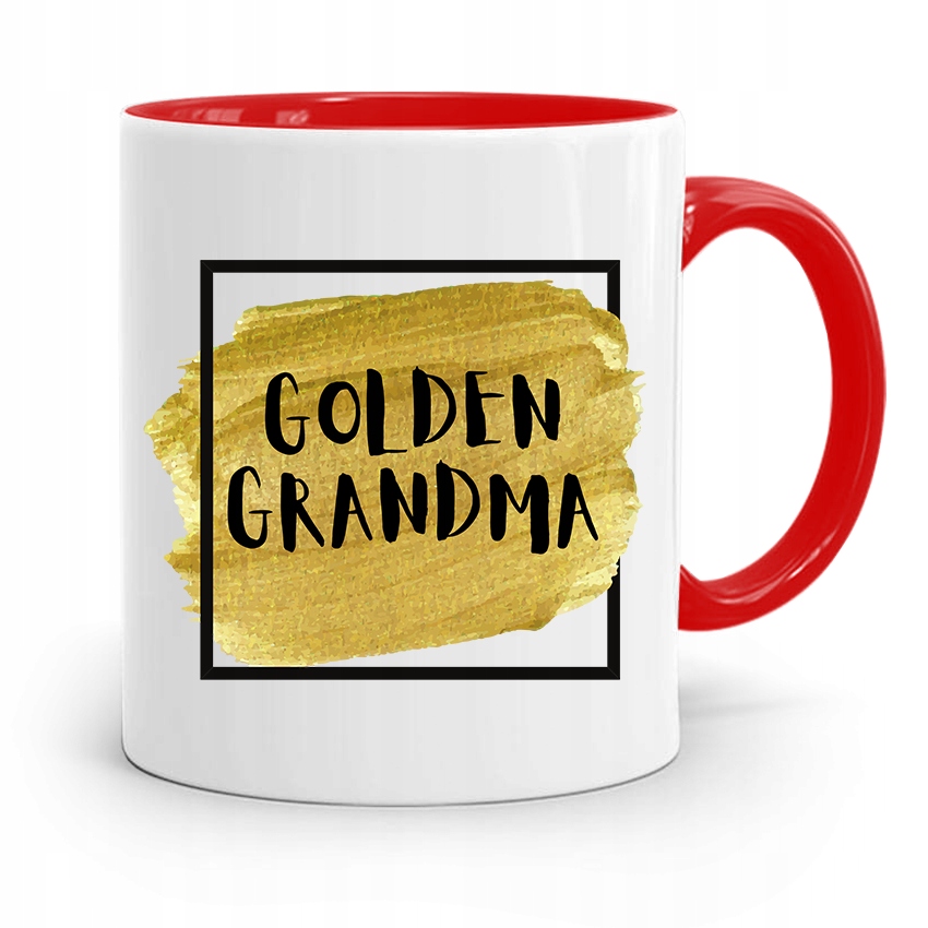 Kubek Czerwony Dla Babci Golden Grandma Z Nadrukiem Ze Zdjęciem
