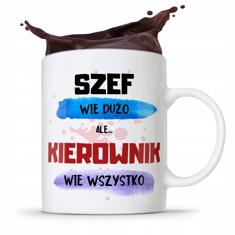 Kubek Prezent Kierownika Kierownik Wie Wszystko Z Nadrukiem Ze Zdjęciem