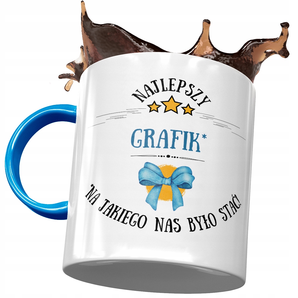 Kubek Błękitny Dla Grafika Najlepszy Grafik Z Nadrukiem Ze Zdjęciem