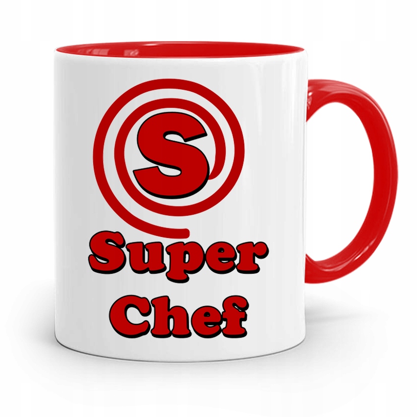 Kubek Czerwony Dla Kucharza Kucharki Super Chef Z Nadrukiem Ze Zdjęciem