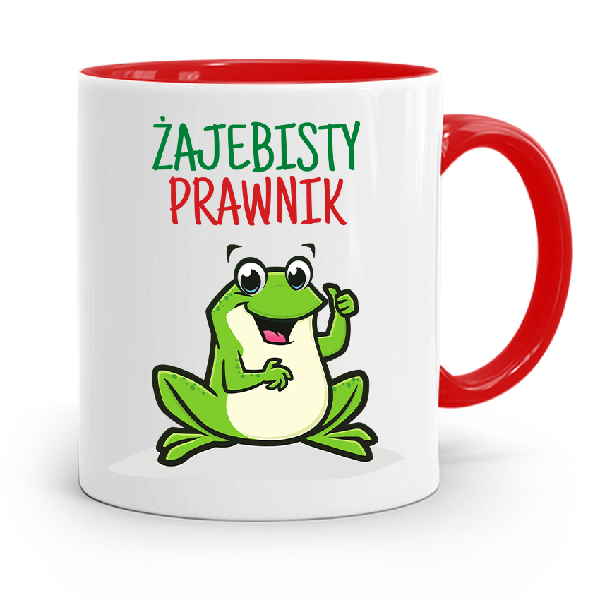 Kubek Czerwony Prawnika Żajebisty Prawnik Prezent Z Nadrukiem Ze Zdjęciem