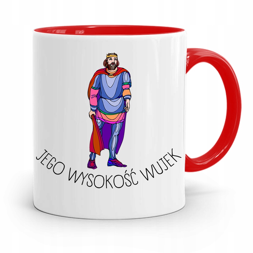 Kubek Czerwony Prezent Dla Wujka Jego Wysokość Z Nadrukiem Ze Zdjęciem