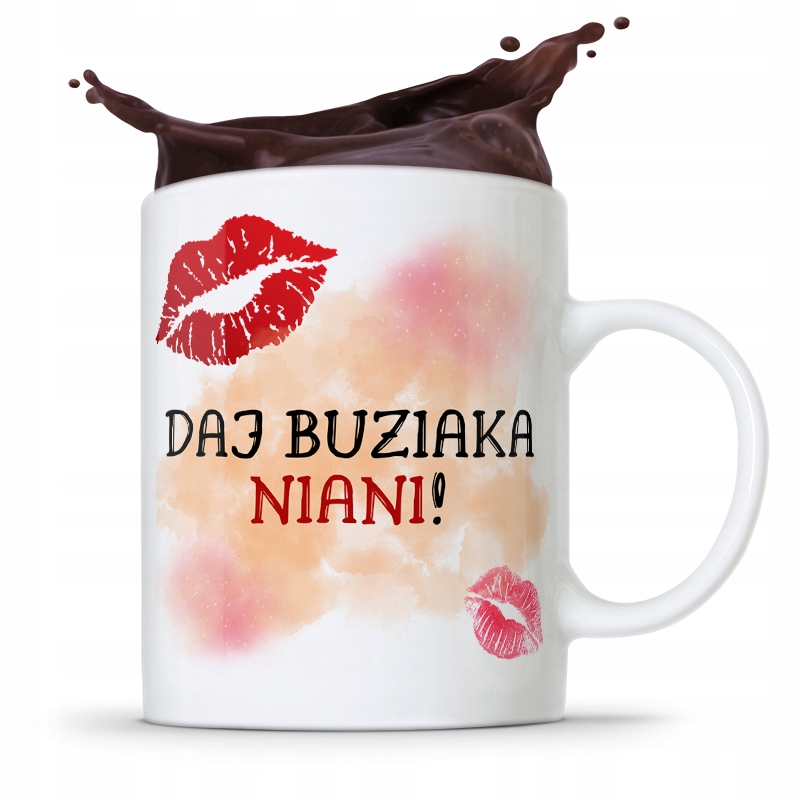 Dla Niani Opiekunki Kubek Daj Buziaka Niani! Z Nadrukiem Ze Zdjęciem
